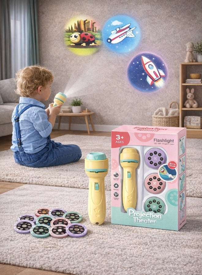 عنوان المنتج (Product Title) كشاف للأطفال، ألعاب عرض للصغار من سن 3+سنوات، لعبة تعليمية مع 48/80/120 نمطاً، كشاف معرفي للمرحلة قبل المدرسية، ضوء ليلي آمن من بلاستيك ABS، هدية عيد ميلاد للأولاد والبنات - Image 1